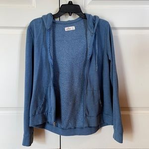 Blue Hollister zip-up hoodie